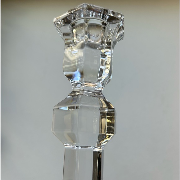 Val St Lambert Gardenia fine crystal 9.5” designer signed etched set of two - Picture 4 of 6